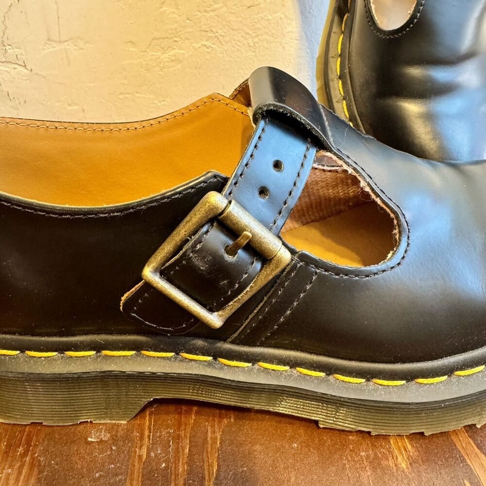 NWOT Dr. Martens POLLEY Smooth Leather Women Mary Jane Shoes Size 6 Black *READ* - Picture 7 of 13